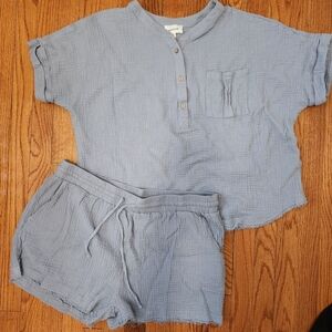 Heyson Button-Up Top and Shorts Set